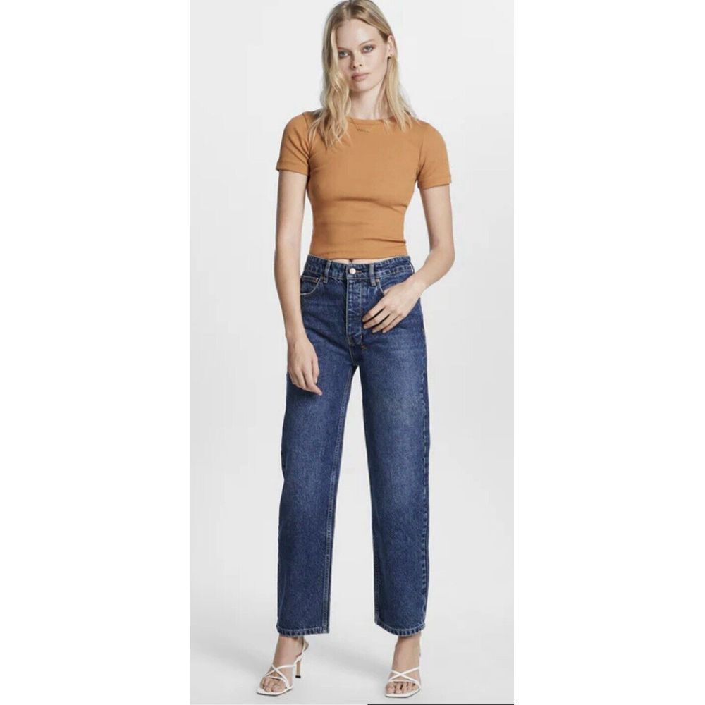 Ksubi Brooklyn Bluebell Mid High Rise Relaxed Straight‎ Leg Jeans, Size 26